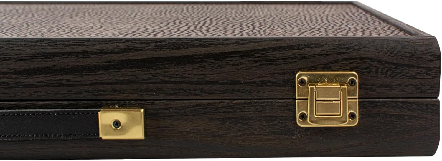 Luxury Manopoulos Grand Prix Tournament Backgammon Set With Silken Surface, 45mm Acrylic Checkers - Premium Set Handmade in Greece by Experts, 57 x 38cm Closed