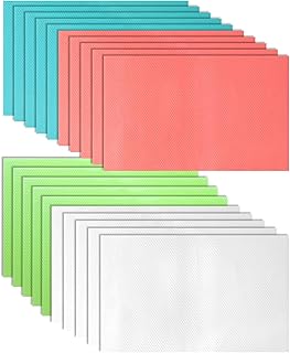 MOAMUN 20PC Refrigerator Liners, Waterproof Oilproof Fridge Liner and Mats Washable Drawer Liners for Kitchen Cabinets, Cover Pads for Freezer Glass Shelf Cabinet Liners for Shelves(4 Color)