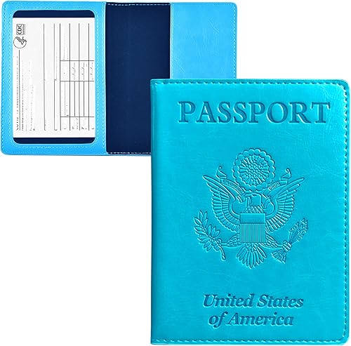 Doulove - Estuche para pasaporte y tarjetas de vacunación soporte para pasaporte con ranura para tarjeta de vacunación funda de cuero para pasaporte