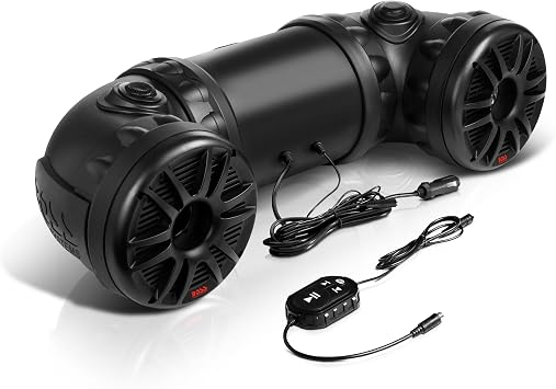 BOSS Audio Systems ATV85B ATV UTV Weatherproof Sound System - 8 Inch Speakers, 1.5 Inch Tweeters, Built-in Amplifier, Bluetooth Remote, Easy Installation for 12V Vehicles