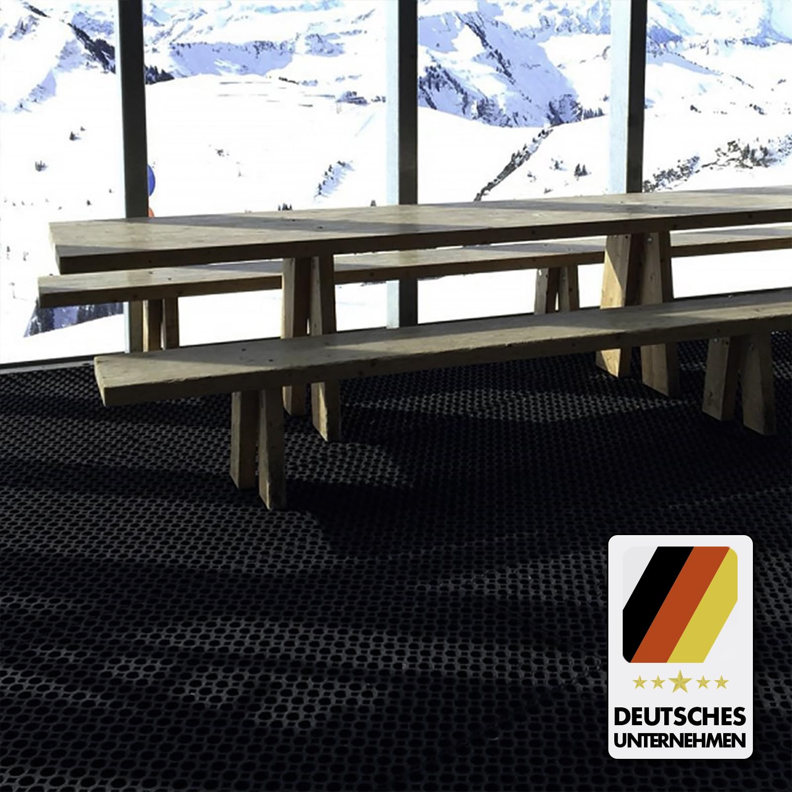 Floordirekt Ringgummimatte Octagon | Hoch belastbare & wetterfeste Antirutschmatte für gewerbliche & Private Außenbereiche | Schmutzfangmatte Gummimatte Ringmatte - Stärke: 23 mm (100 x 200 cm)