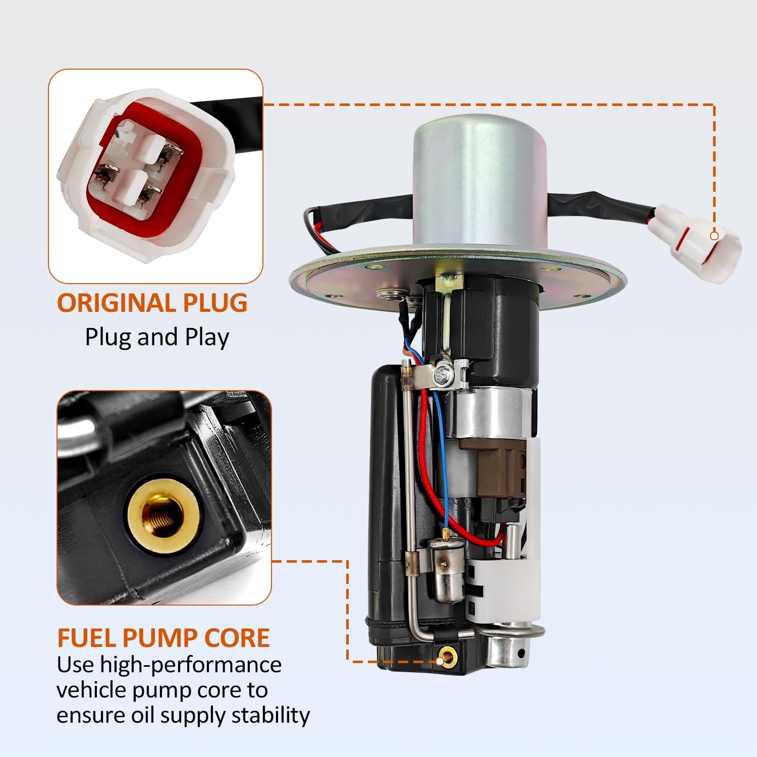 49040-1081 Fuel Pump Gas Assembly Compatible with Kawasaki Ninja ZX6R ZX 636 ZX636 2003-2004, 490401081