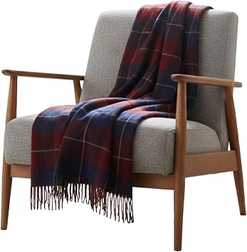 Bedford Home Throw Blanket, Blue and Red Plaid, 50 x 60
