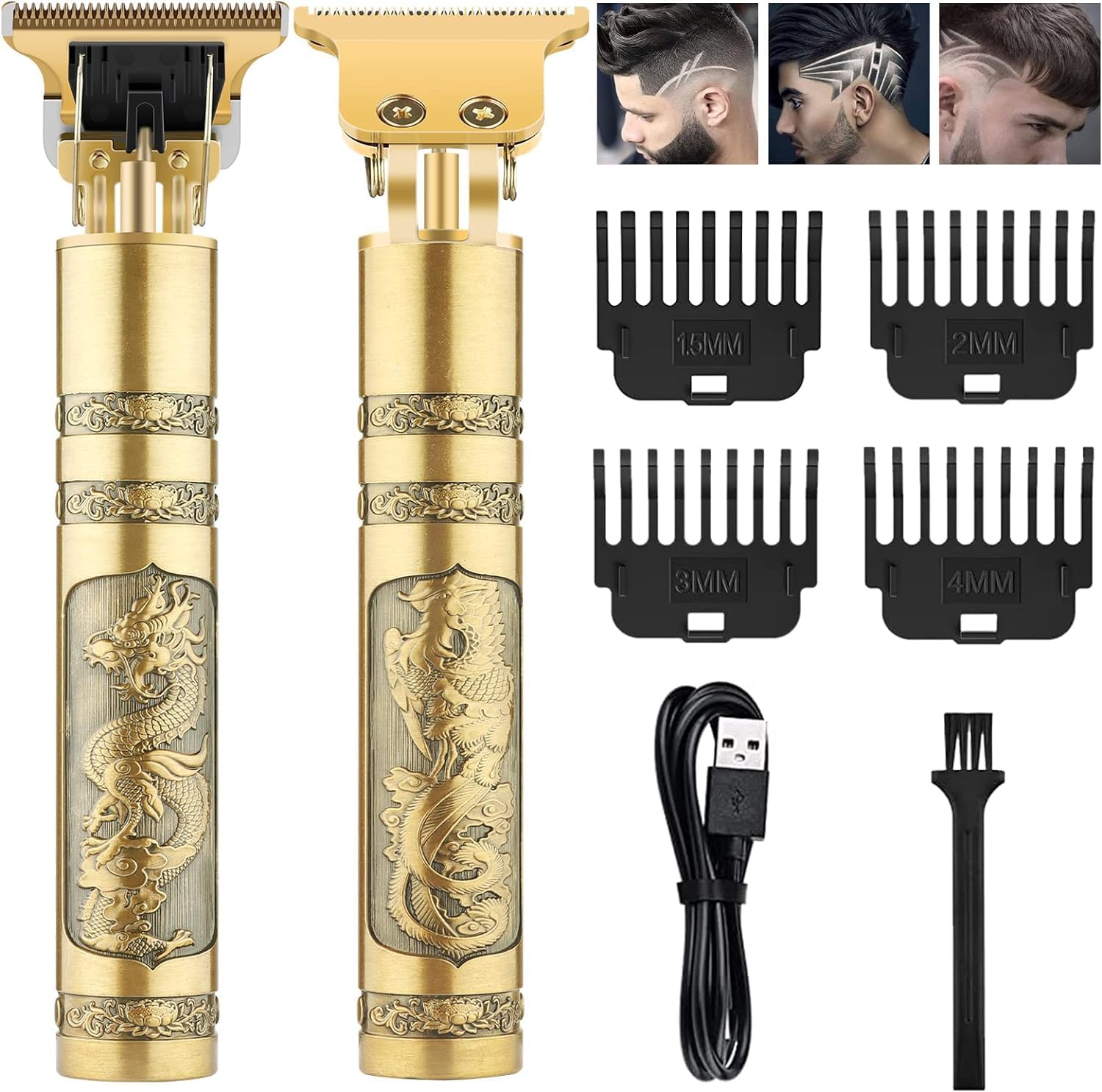 vercapmHair Clippers Beard Trimmer for Men,Electric Cordless Rechargeable Hair Trimmer Set for Barbers and Home,USB Zero Gapped T Blade Hair Cutting Kit,Gift for Men