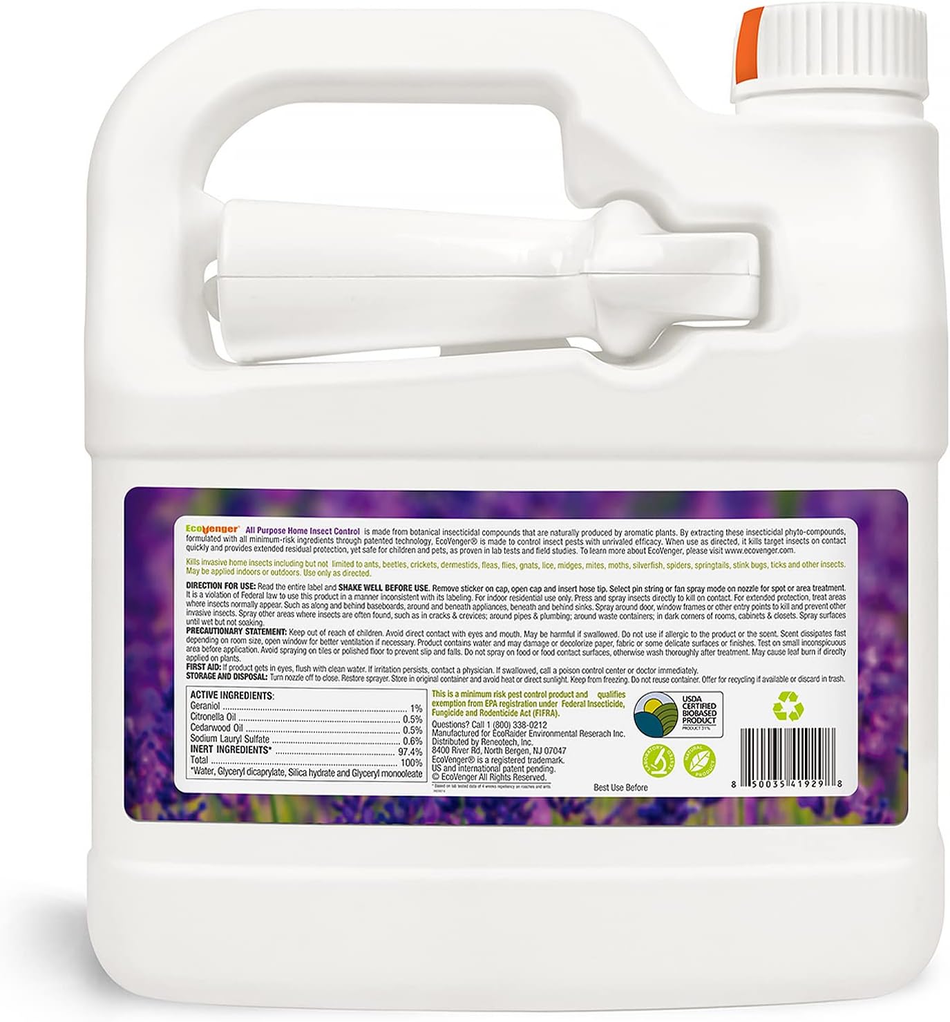 All Purpose Home Insect Control 1/2 Gallon with Trigger Sprayer,Fleas, Fruit Flies, Gnats, Moths, Roaches, Spiders, Fast Kill, Lasting Prevention, Kill Eggs, Plant Extract Based & Non-Toxic, Child & Pet Safe