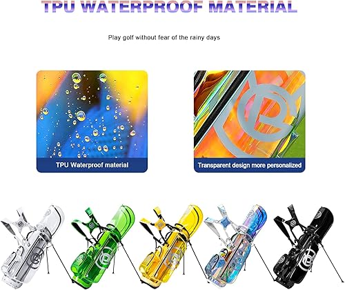 Miniatura 7 de PGM Bolsas de golf, bolsa de golf 2023 con divisor de 5 vías, bolsa de golf ligera con correa y soporte, bolsa de golf impermeable duradera para