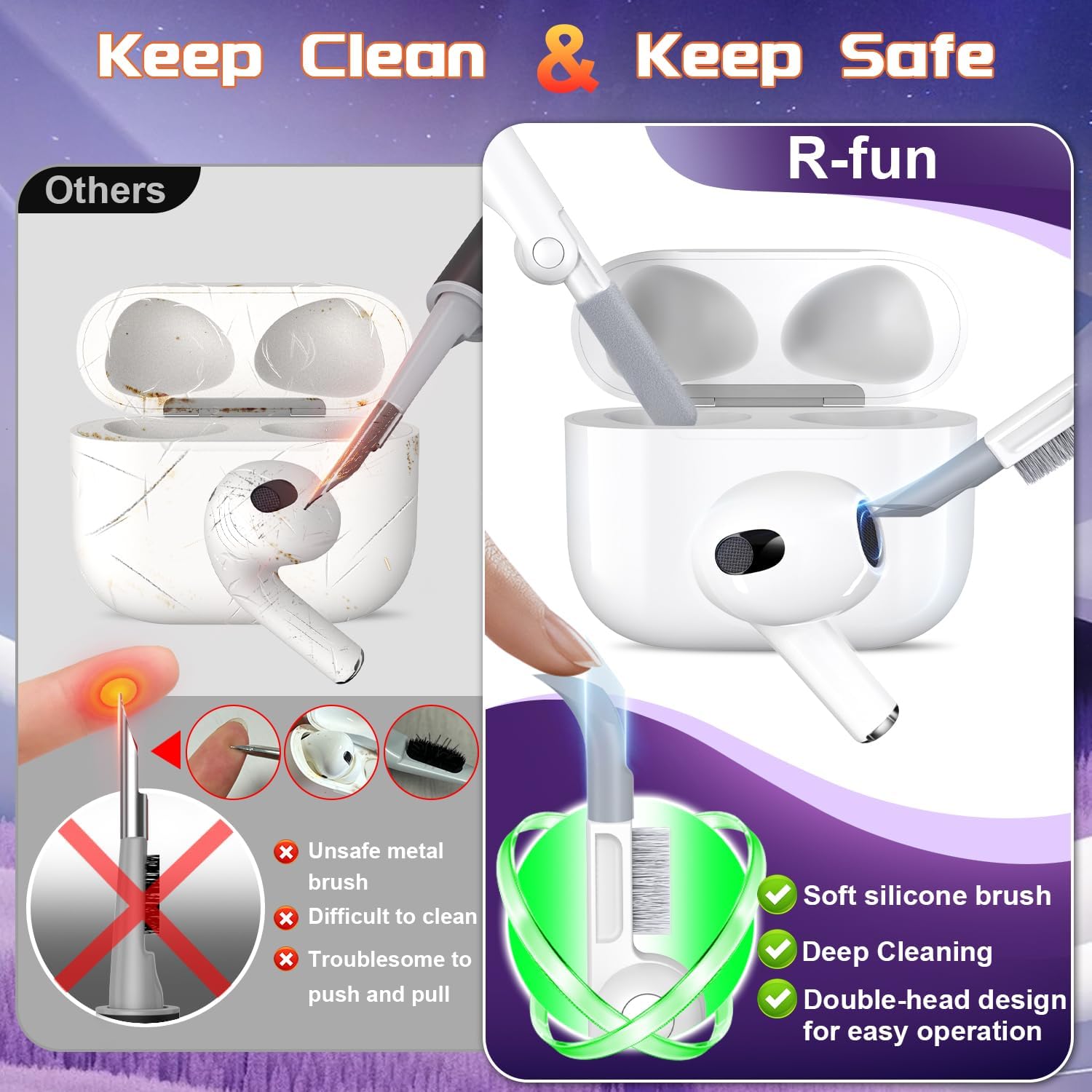 المتكامل - ار-فن حافظة شحن لسماعات ايربودز الجيل الثالث 2021 ت... - view 2