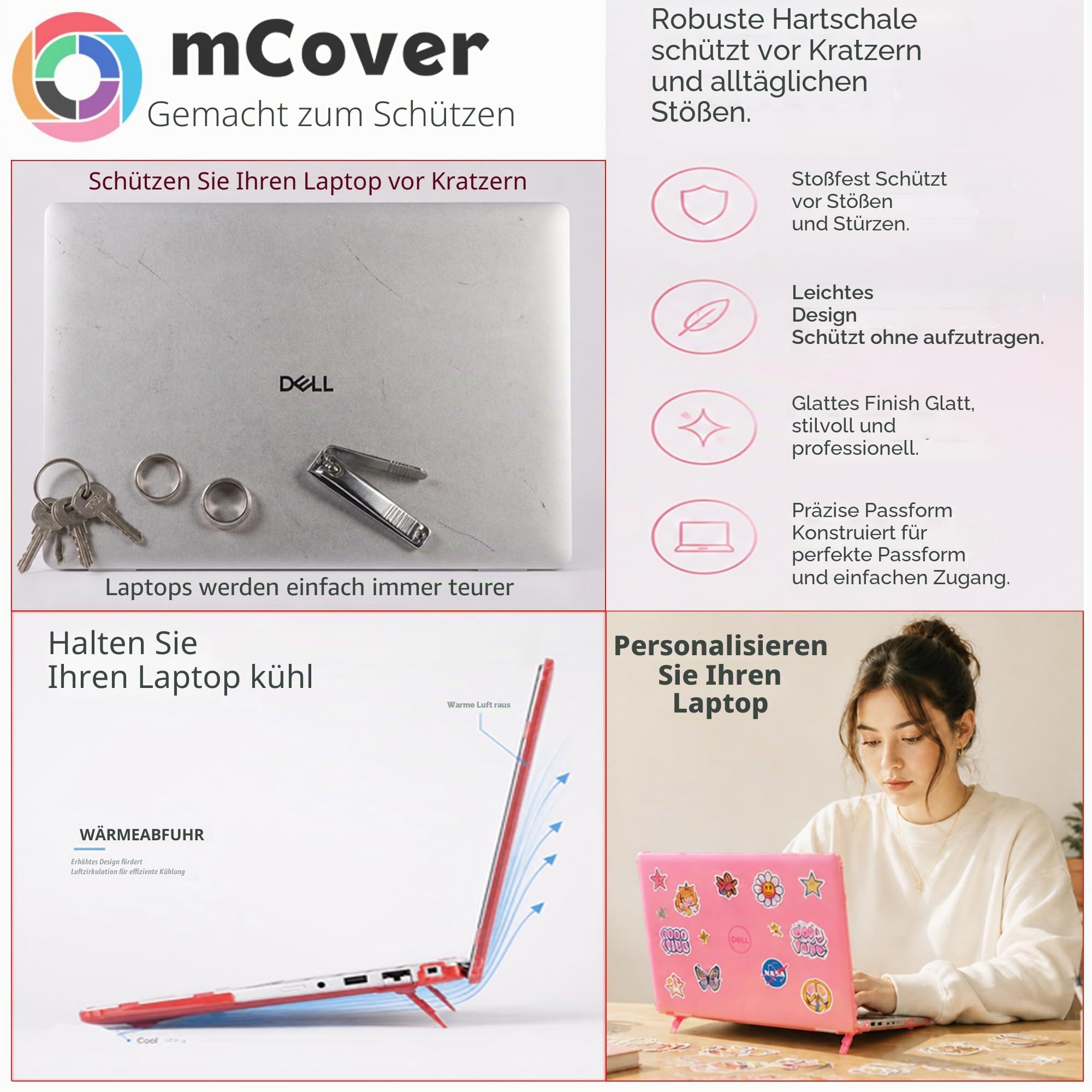 mCover Schutzhülle kompatibel mit Dell Precision 3560/3570/3580/3590 & Latitude 5520/5530/5540/5550 Series Windows Notebook-PC (nicht für andere Dell-Modelle geeignet), Schwarz