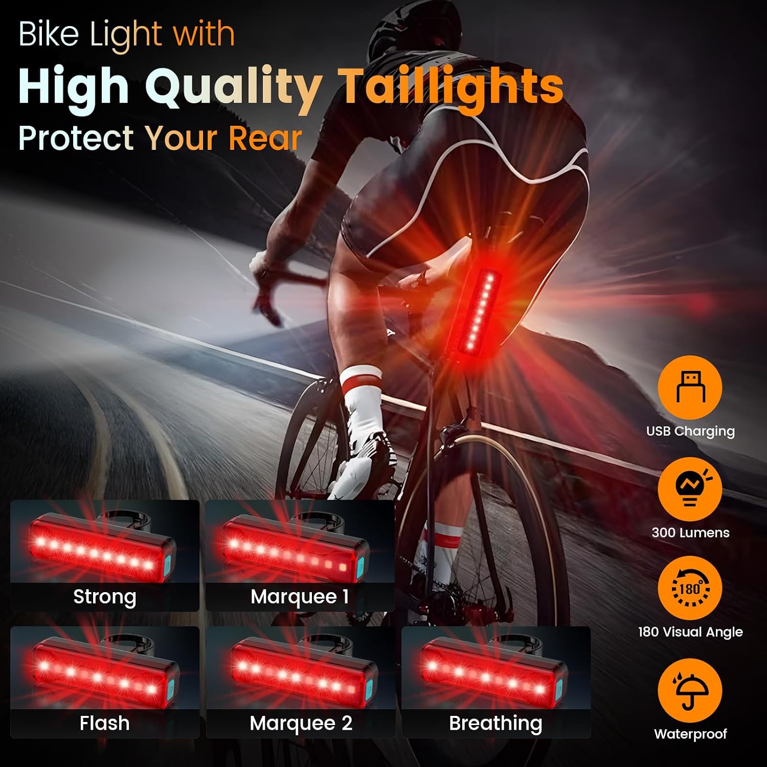 Aluminum Shockproof 10000 Lumen Bike Light Taillight,Super Bright 6 LED Headlight for Night Riding,10+Mode,Rechargeable Daytime Running Bicycle Light,Runtime 72+hr,Waterproof for MTB Off-Road Cycling