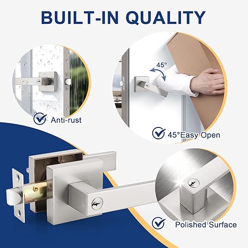 Vista 20 de KNOBWELL - Paquete de 10 picaportes resistentes con llaves para puertas de entrada; juego para puertas delanteras que cierran con diferentes llaves