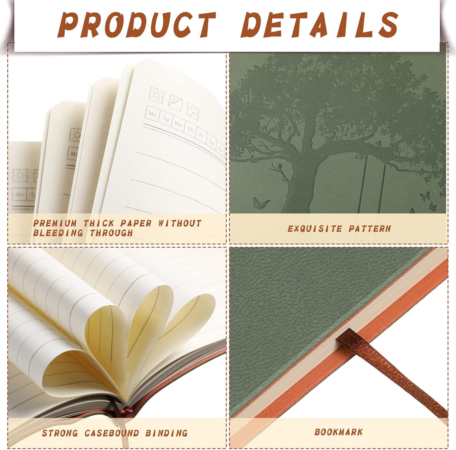 TaoBary 24 Pcs Employee Appreciation Gift A5 PU Leather Journals Bulk Colorful Tree Lined Journal Notebook Soft PU Leather Cover Ruled Writing Notebook for Office School Teacher Nurse (Mixed Colors) - Image 4