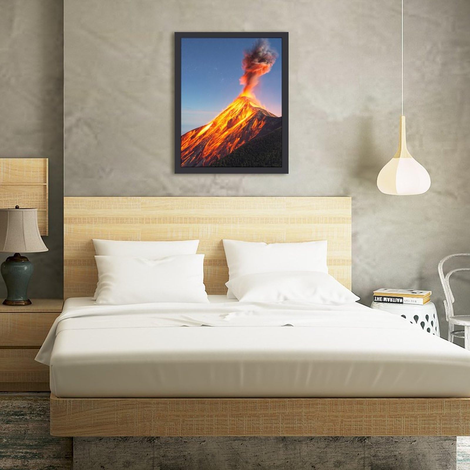 Amazon.co.jp: 巨大な火山の噴火 絵画 絵 魅惑的な色彩の風景