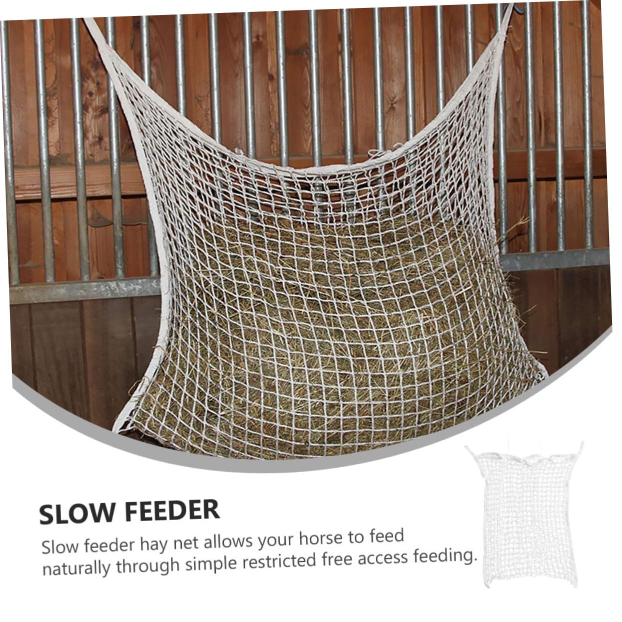 Mipcase Bolsa de Heno para Caballos de Malla Resistente Capacidad 4kg Comedero Lento