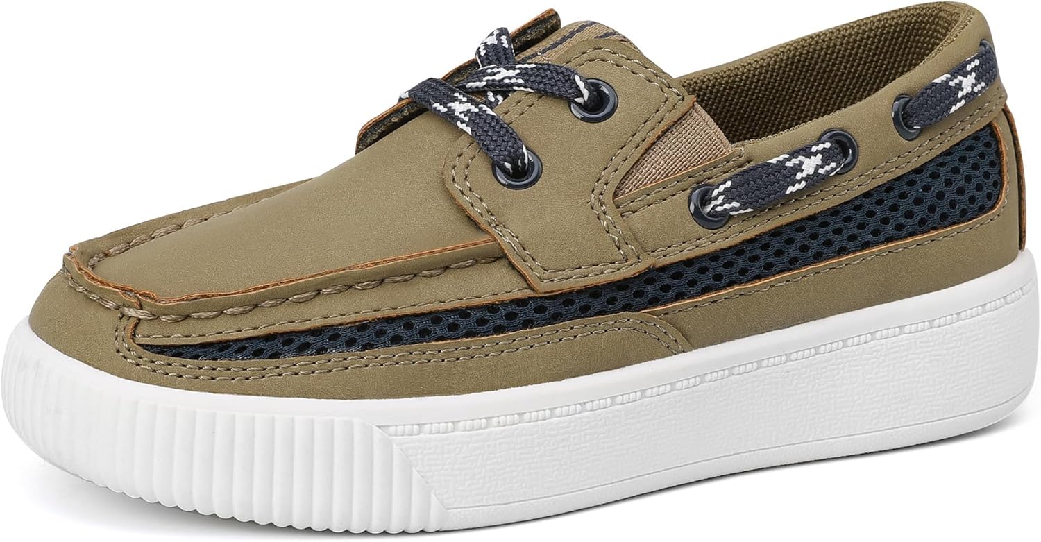 Bigwow Boys School Loafers Casual Sneacker Shoe Slip-on Breathable Boat Shoes (Little Kid/Big Kid)