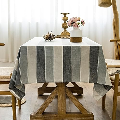Miniatura 6 de Dining Table Cloths, 53 x 95 inch, Rectangle, Yellow, Polyester Stripe Table Covers Yellow,Dark Blue,Gris Oscuro,Verde,Gris y rosa,Light