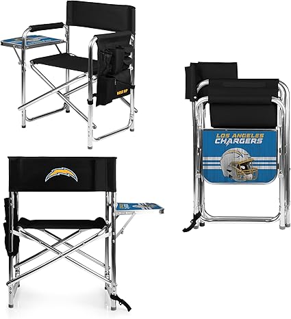 PICNIC TIME NFL Unisex-Adult NFL Sports Chair with Side Table, Beach Chair, Camp Chair for Adults