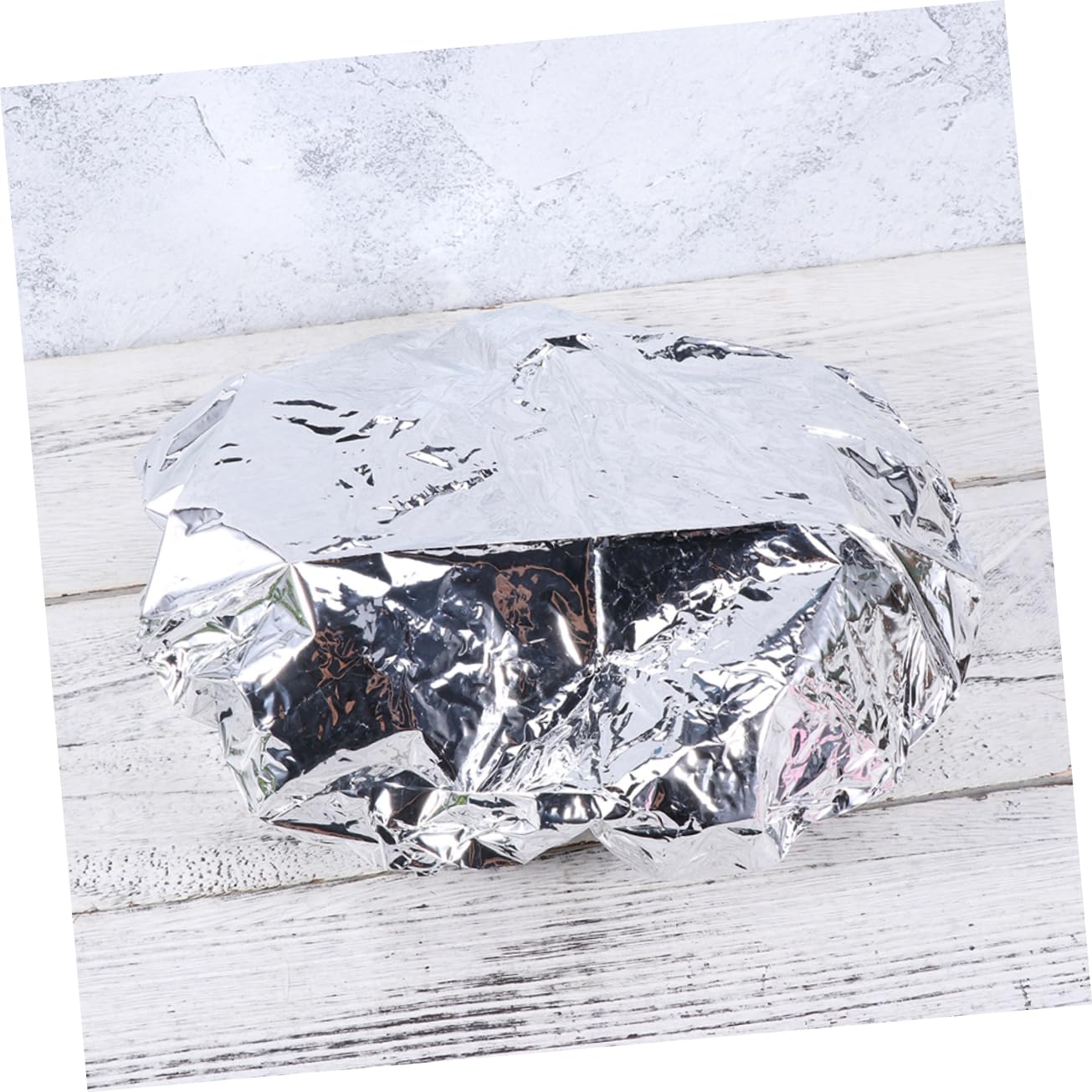 20pcs Aluminum Foil Hair Caps for Home Salon Heat Insulation Hair Styling Caps Elastic Edge Silver for Spa and Color Treatments