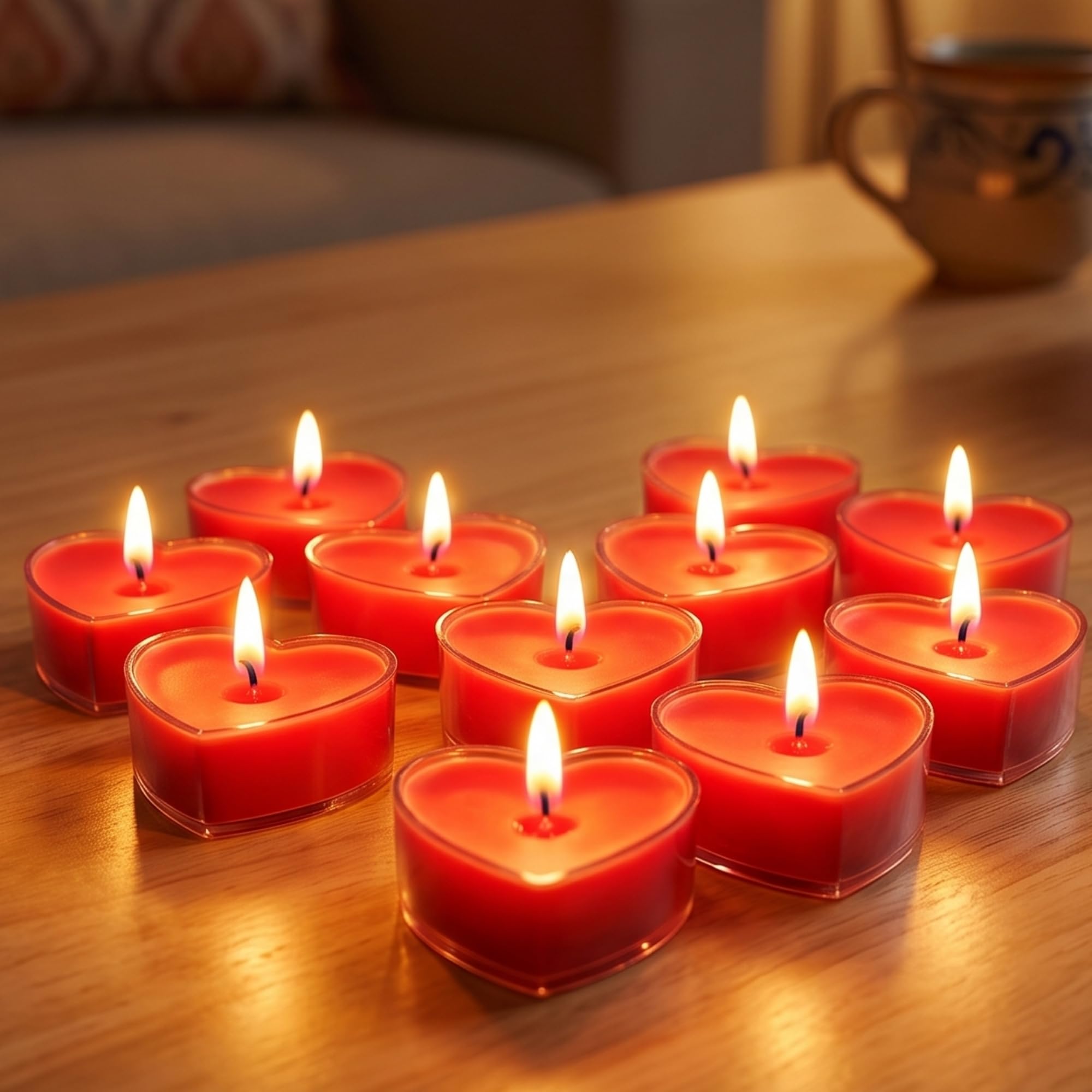 Rose Scented Heart Candles - Pack of 12 -8