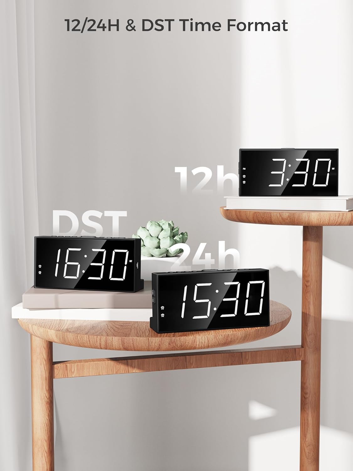 Versatile Loud Alarm Clock with USB Charging and Adjustable Display for All Ages