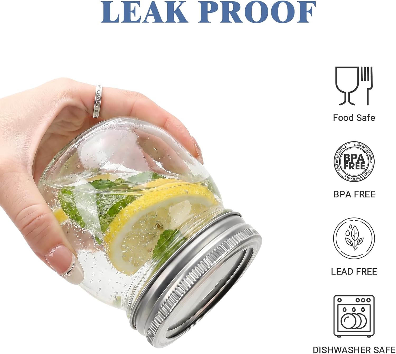 Glass Mason Jars 10 oz with Lids,24 Pack Canning Jars with Airtight Lids