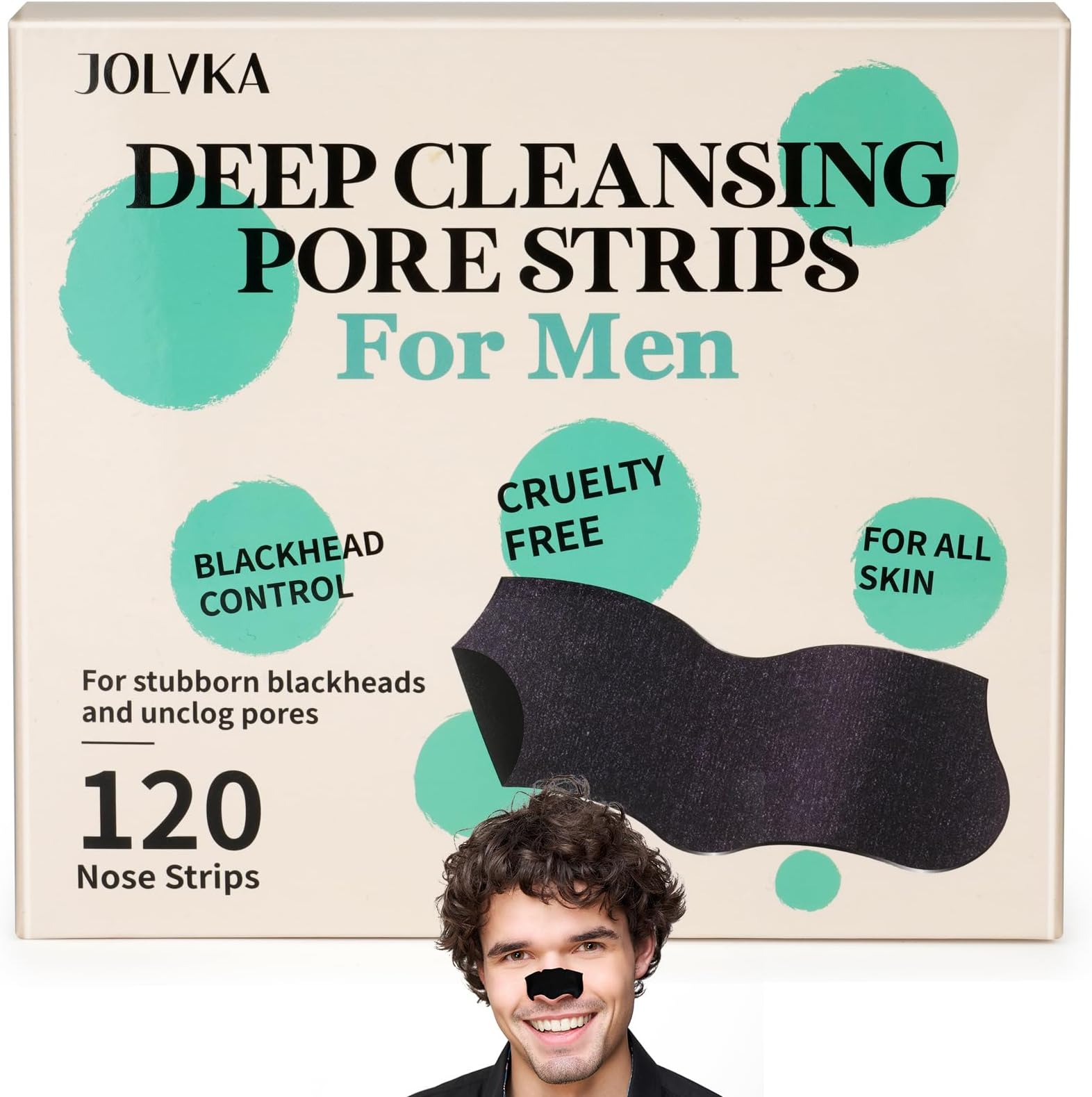 Blackhead Remover Pore Strips For Men, (120 Strips) Deep Cleansing Nose Strips - Charcoal Pore Strips - Unclogs Pores