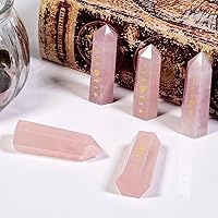 Vista 3 de mookaitedecor Juego de 7 piedras de cristal grabadas en fase lunar eclipse lunar para meditación decoración del hogar