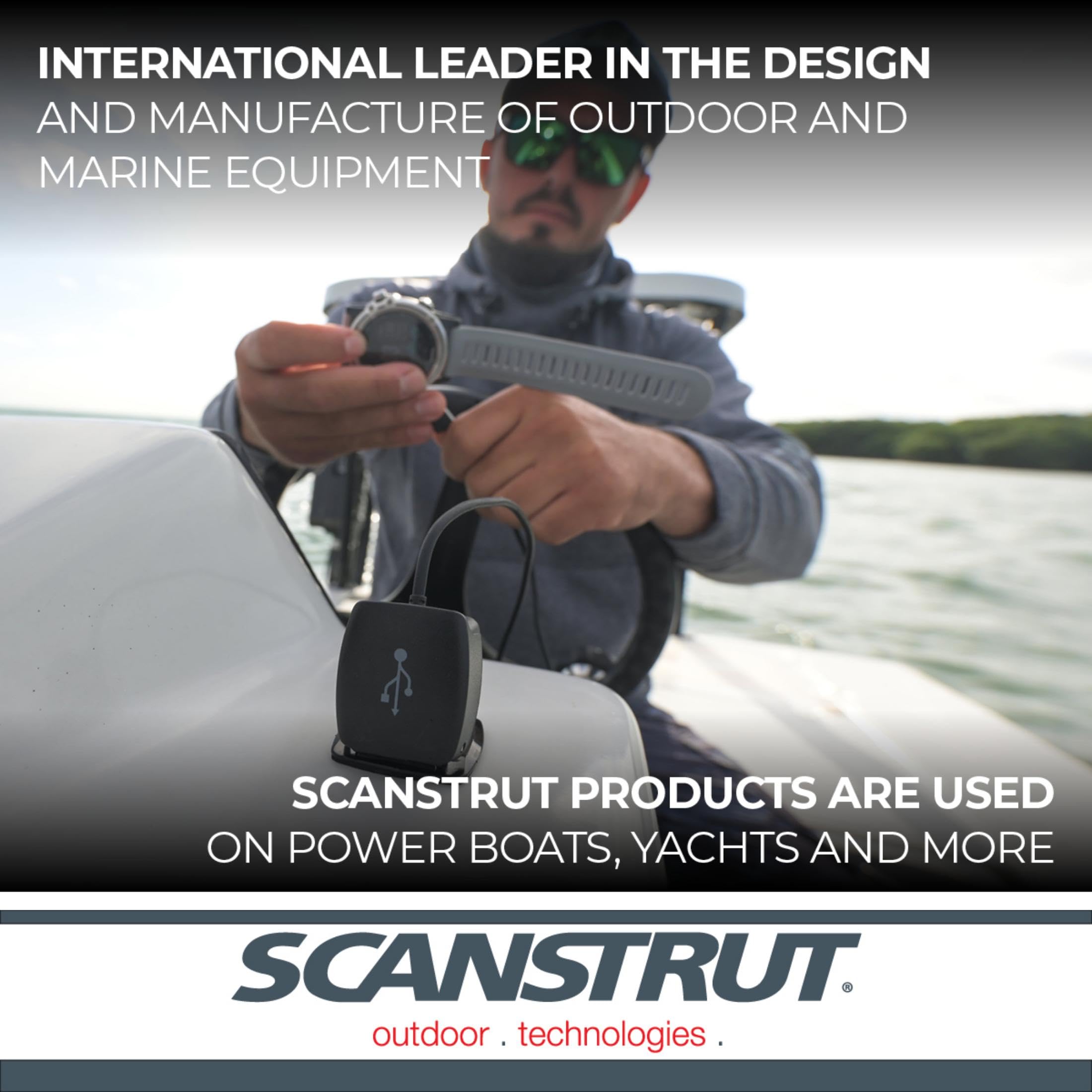 Scanstrut ROKK Flip Pro USB-Ladegerät - IPX4 Wasserdicht Dual USB-A & USB-C Schnellladeanschluss | 12/24V Marine & RV Steckdose