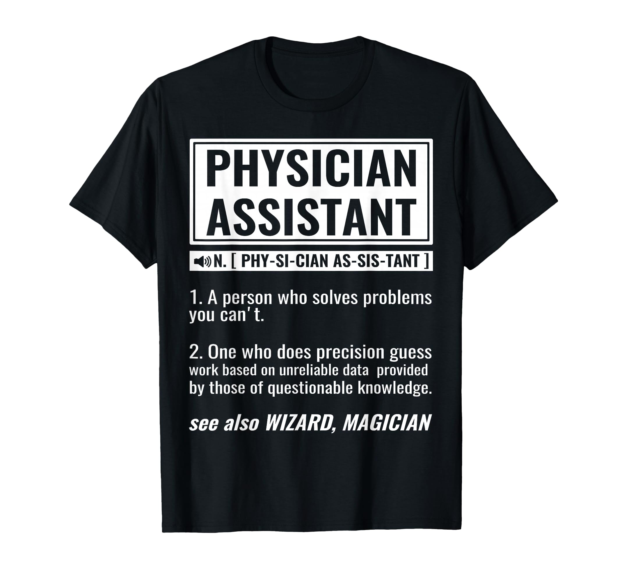 DAIMMER Physician Assistant T-Shirt, Unisex-Adults, Black, Small, Short Sleeve, Modern, Halloween