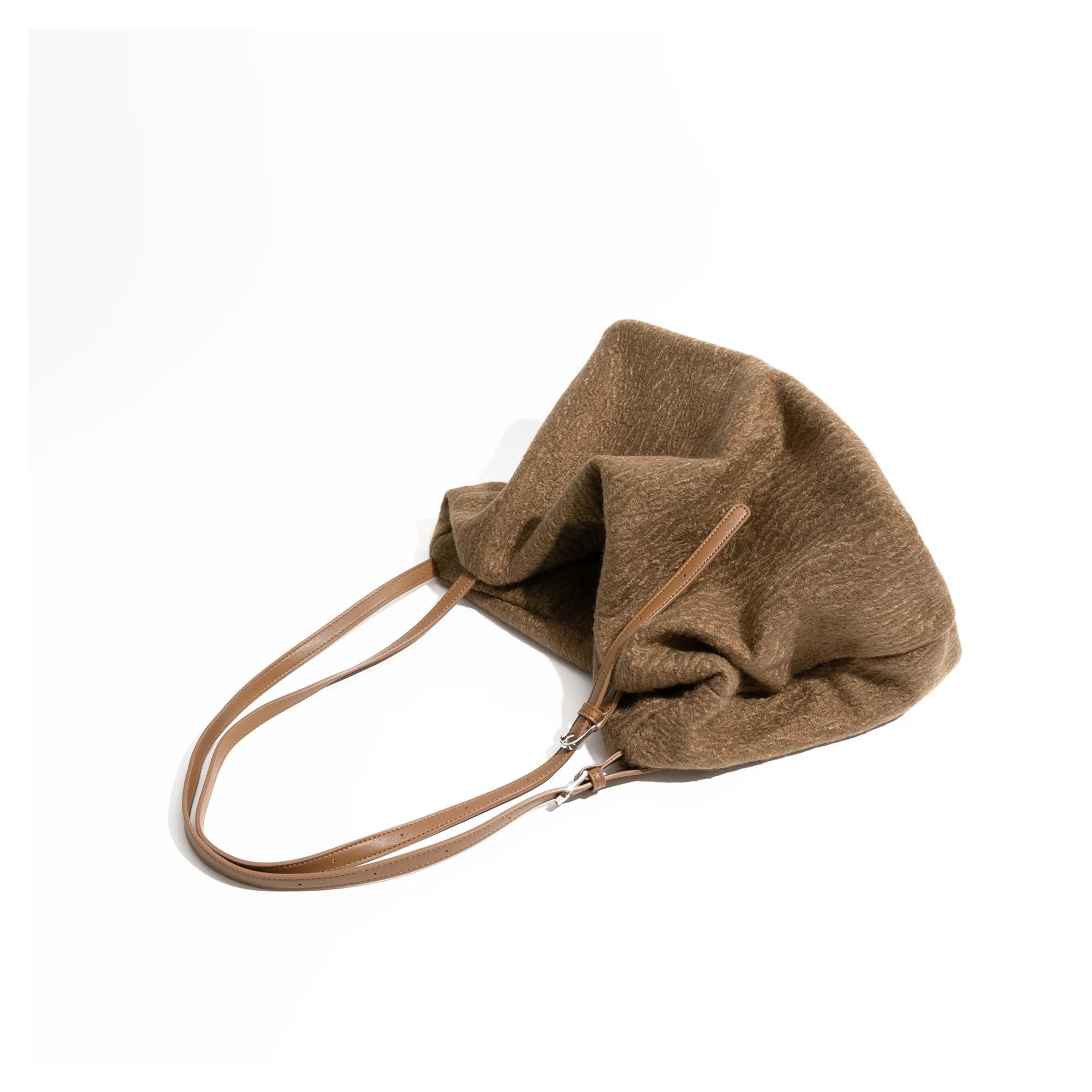 Filztasche Einfache Frauen Große Kapazität Shopping Handtasche Flauschigen Filz Stoff Herbst Winter Klassische Farbe Tote Handtasche for Damen