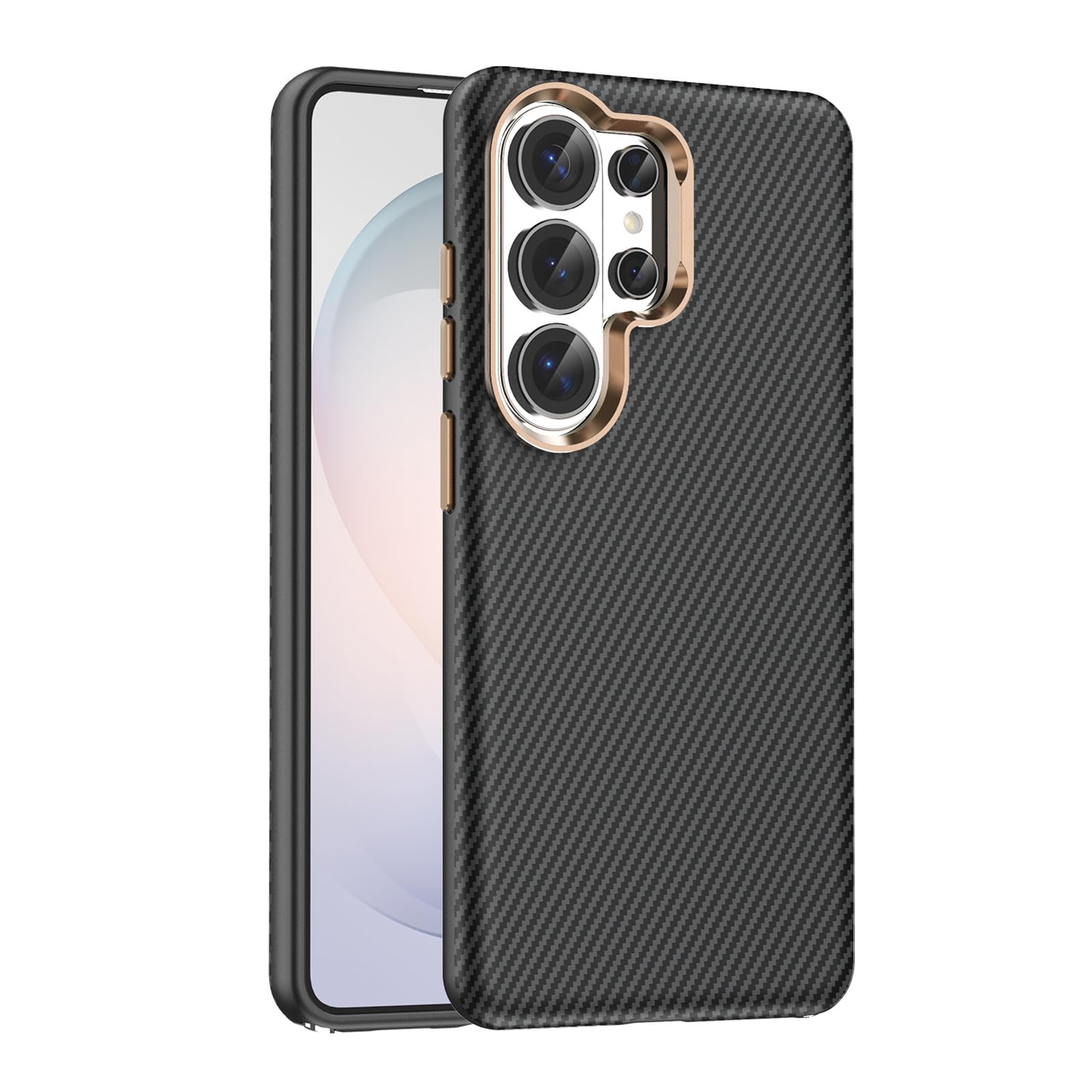Housse Samsung Galaxy S26 Ultra magnétique mince coque antichoc noire texture carbone protection
