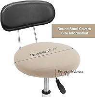 Vista 2 de Tatuo Fundas de asiento de taburete de bar redondas, fundas de cojín lavables, fundas elásticas para sillas de bar para sillas de 14 a 17 pulgadas