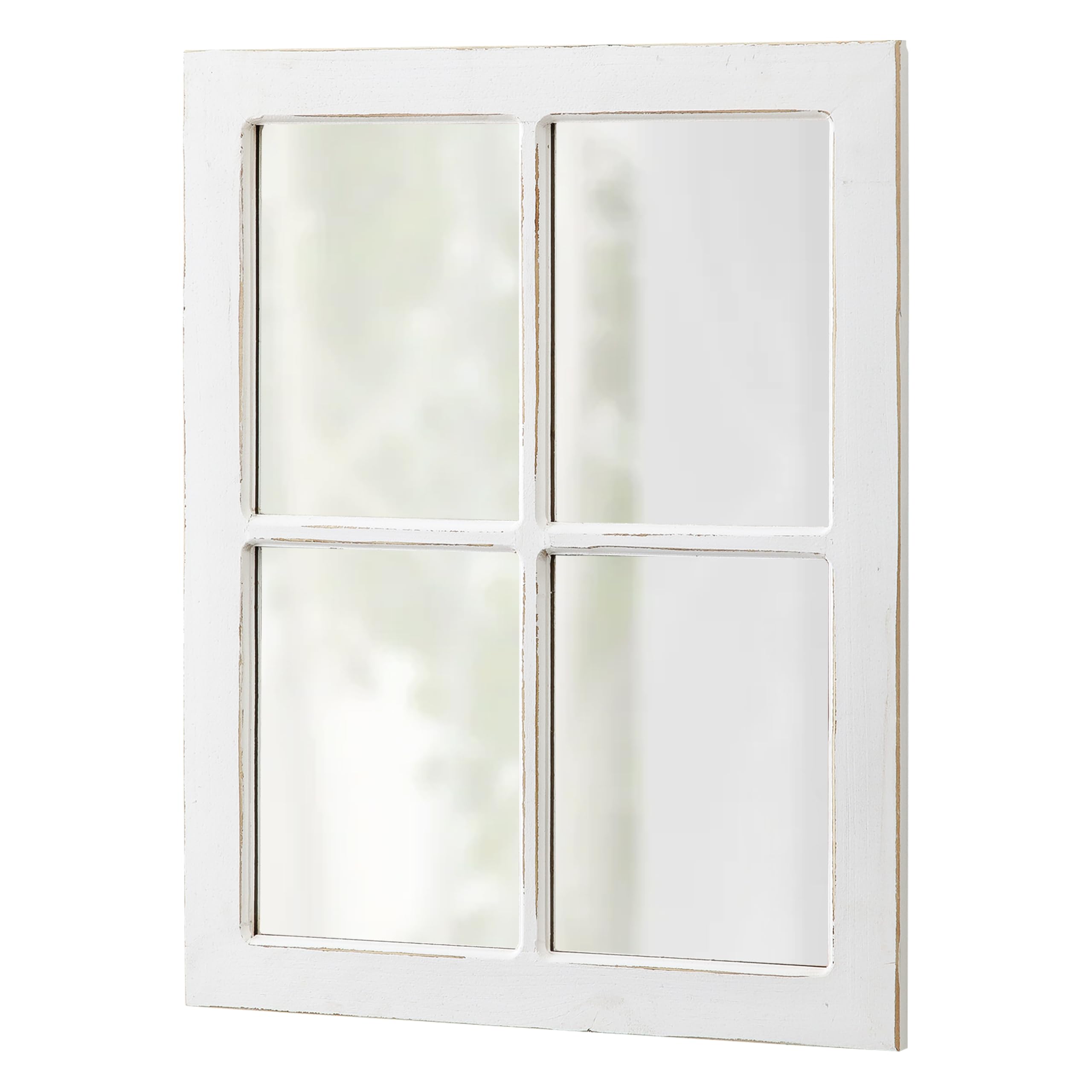 Sintosin Rustic Window Mirrors for Wall Decor 18 X 23 Inch, Hanging Distressed White Wood Frame Decorative Mirrors for Kitchen, Farmhouse Windowpane