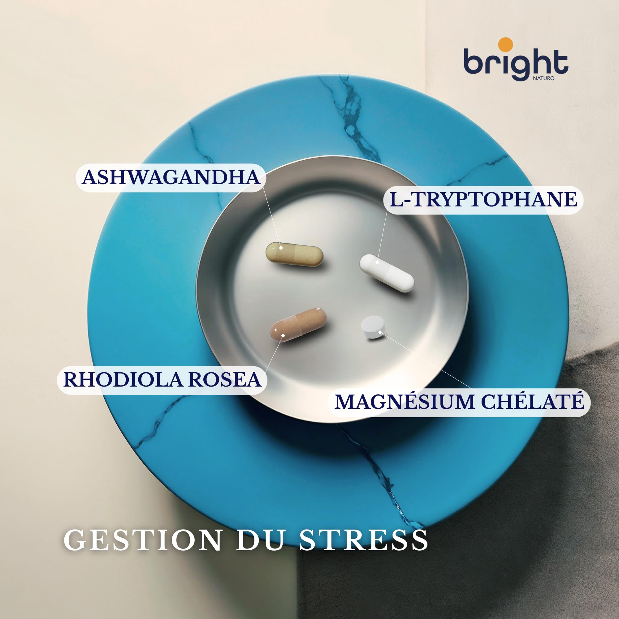 L-Tryptophane Magnésium Ashwagandha Rhodiola – Gestion de l’Équilibre Émotionnel et de l’Énergie, 4 Compléments en 1 Paquet pour Bien-être Mental et Vitalité I 28 Doses Journalières