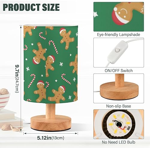Miniatura 3 de Night Lights Room Table Lamp Burlap Gingerbread Man Decorated Xmas Hat Candy Lamps for Girls Porch