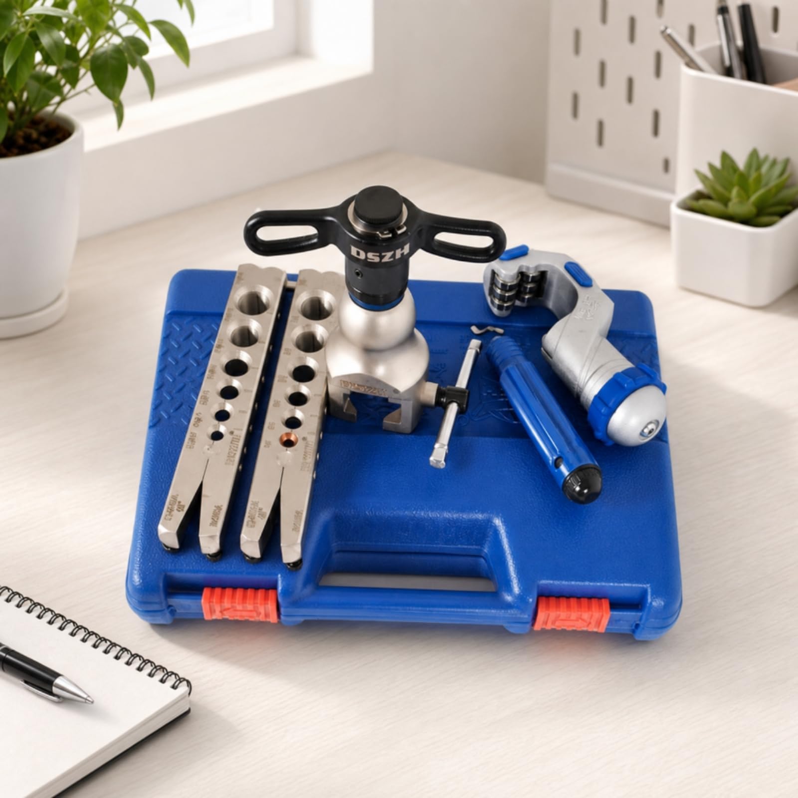 Kit Cartellatrice a Cricchetto Portatile Flangia con Valigetta Manuale Utensile per Refrigerazione