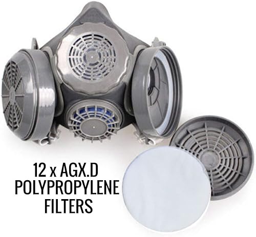 Miniatura 5 de Máscara antipolvo - Máscara respiradora de lijado de pintura para carpintería con filtros para protección contra el polvo