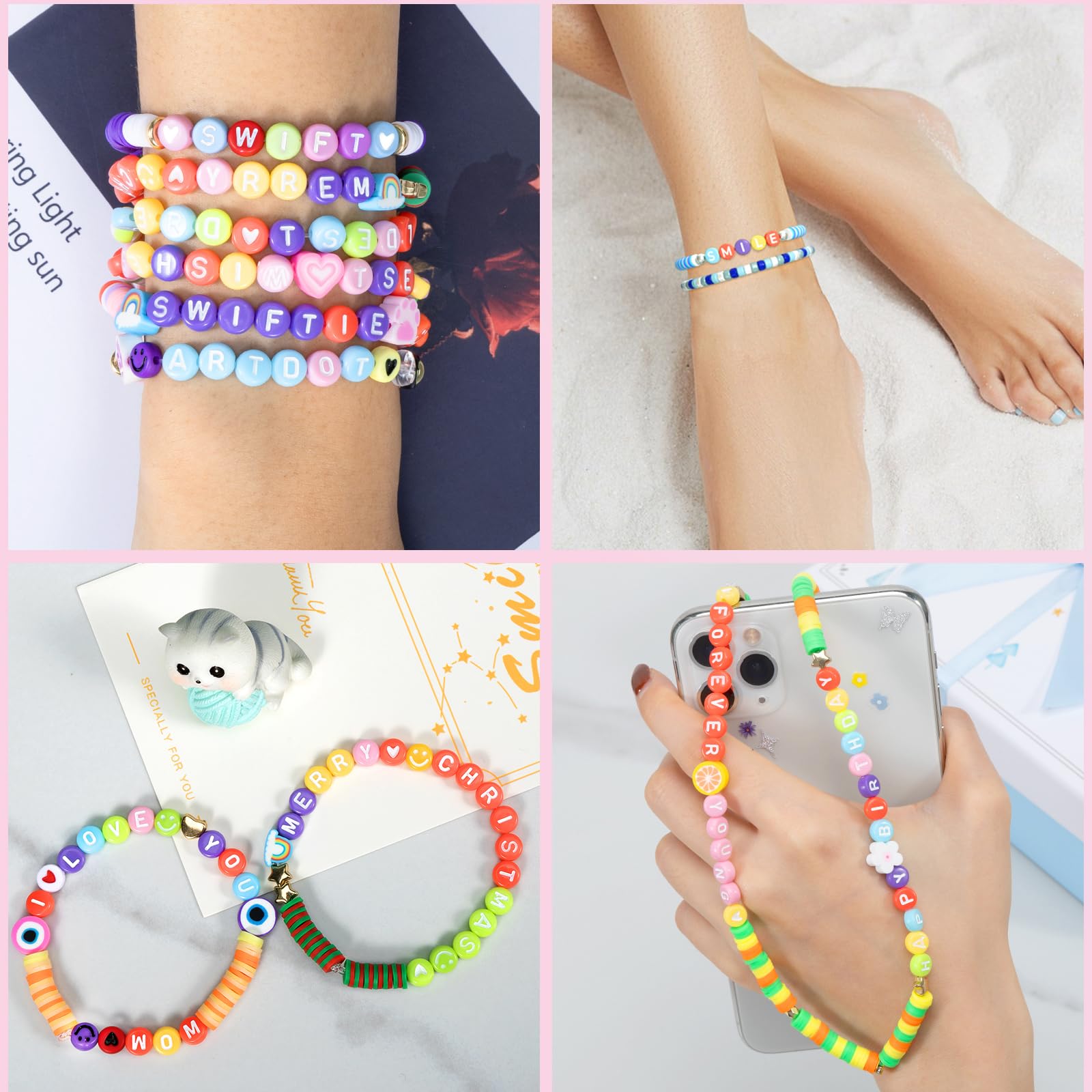 Perline A Cubo Con Lettere Colorate In Gelatina Da 6 Mm, 100 Pezzi - Foto 13