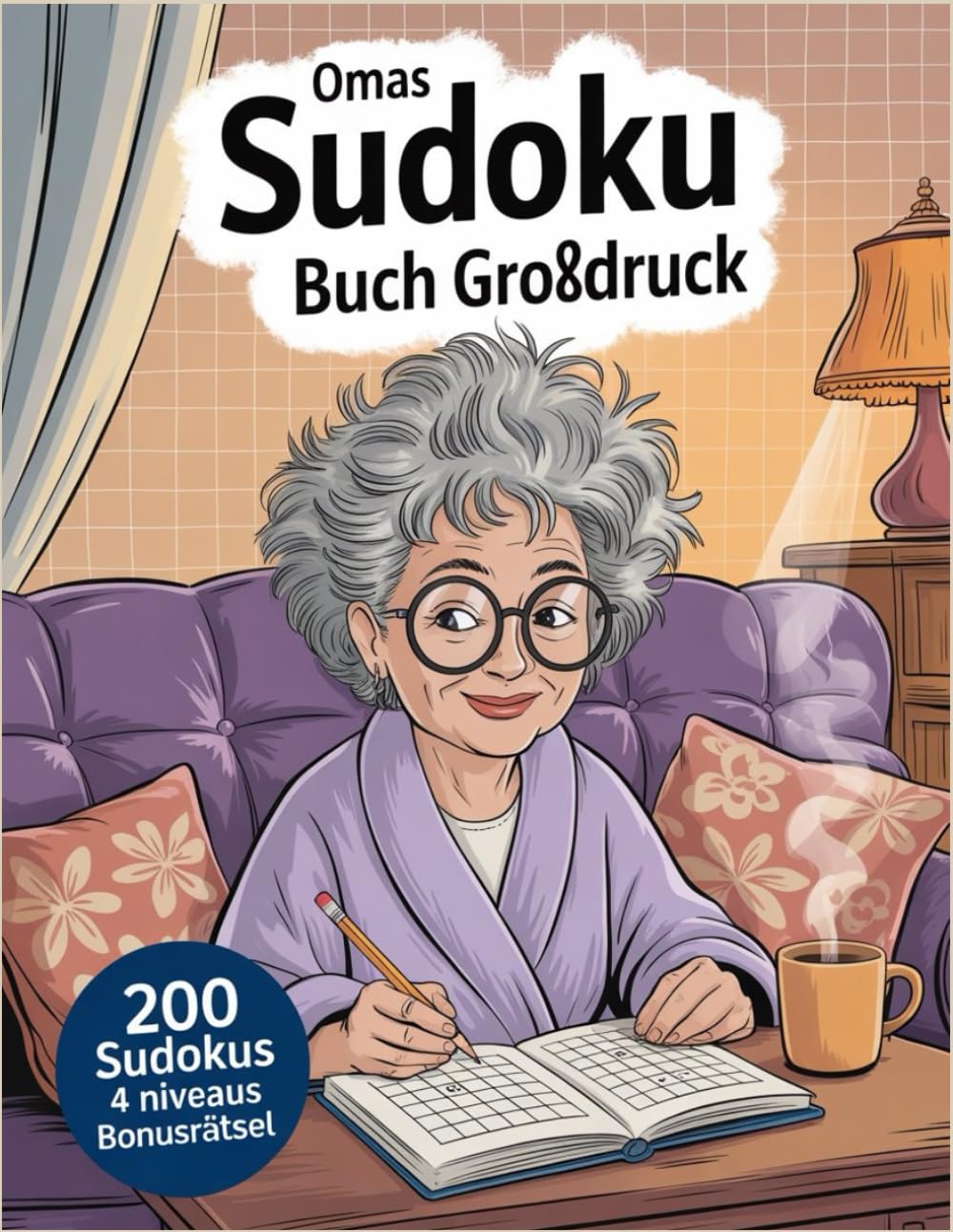 Omas Sudoku Buch Großdruck: 200 Rätsel von Leicht - Schwer in großer Schrift für Senioren