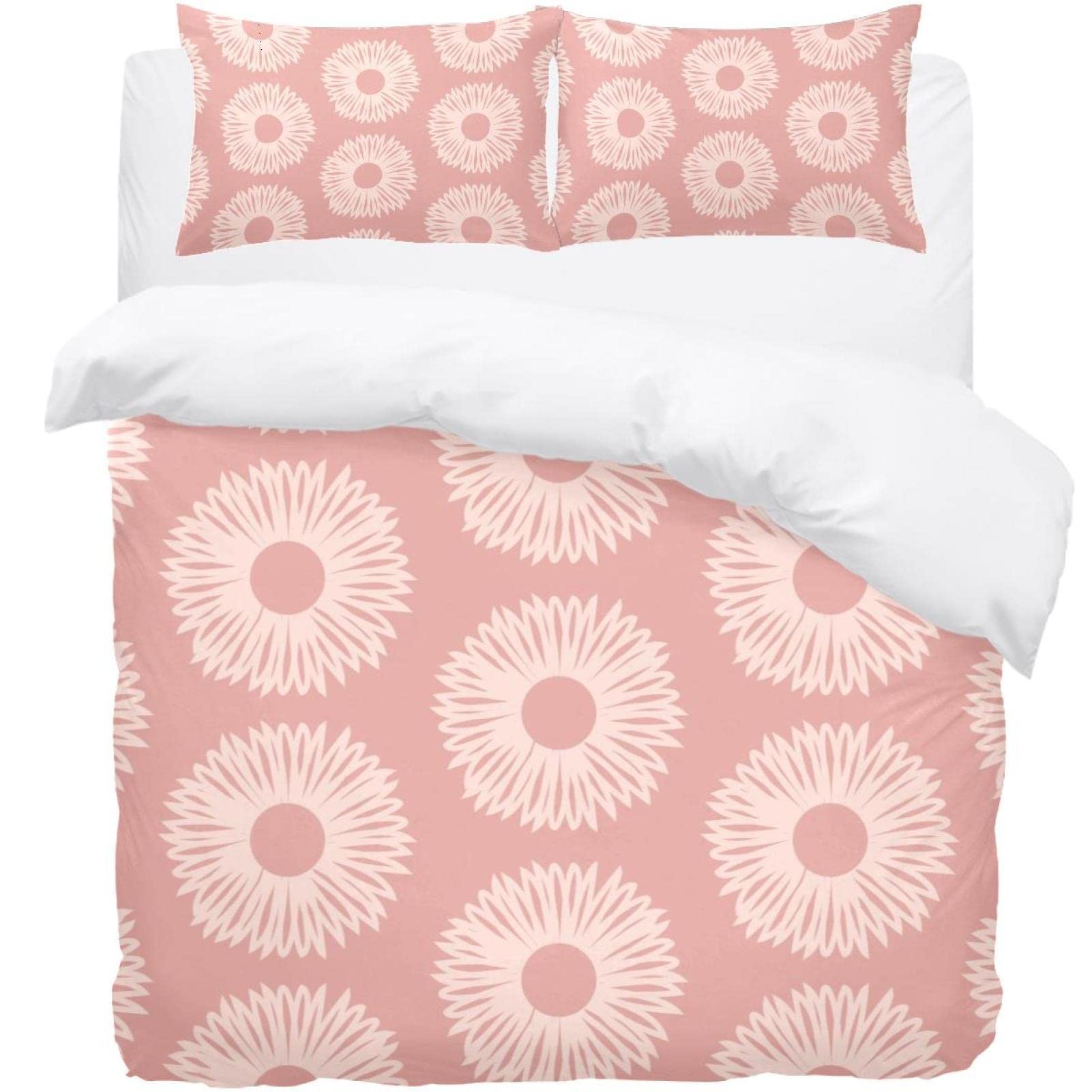 Housse de couette mandala rose ultra douce : parure de lit haute qualité