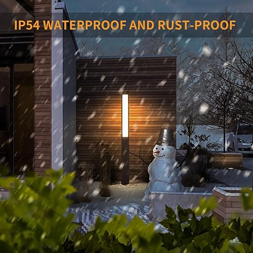 Miniatura 2 de Luz de camino de paisaje, 71 pulgadas moderna al aire libre LED de lujo Bolardo iluminación con IP54 impermeable para césped, patio, entrada, camino