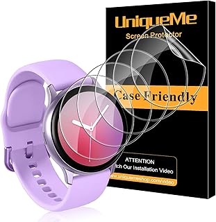 5 Pack UniqueMe Screen Protector Compatible for Samsung Galaxy Watch Active 2 40mm / Samsung Galaxy Watch 4 40mm [Self Healing] [ Anti-Bubble] TPU Soft HD Clear Film