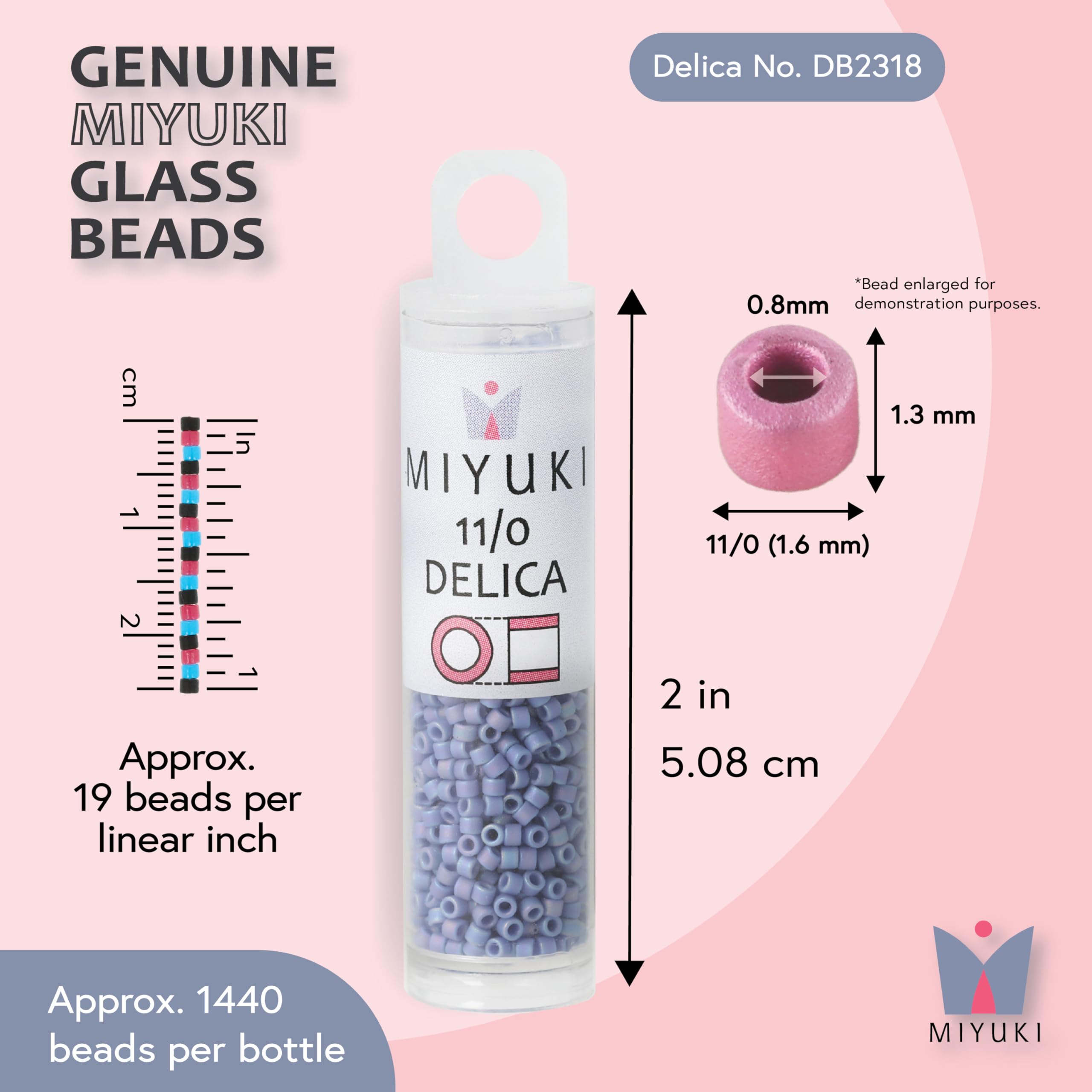 Amazon.com: Miyuki Delica Seed Beads – Size 11/0 (1.6 mm), DB2318