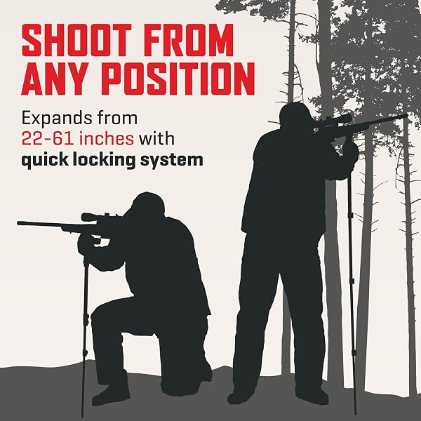 ガン／カメラ用アレン会社射撃スティック（６１インチまで拡張） - 3