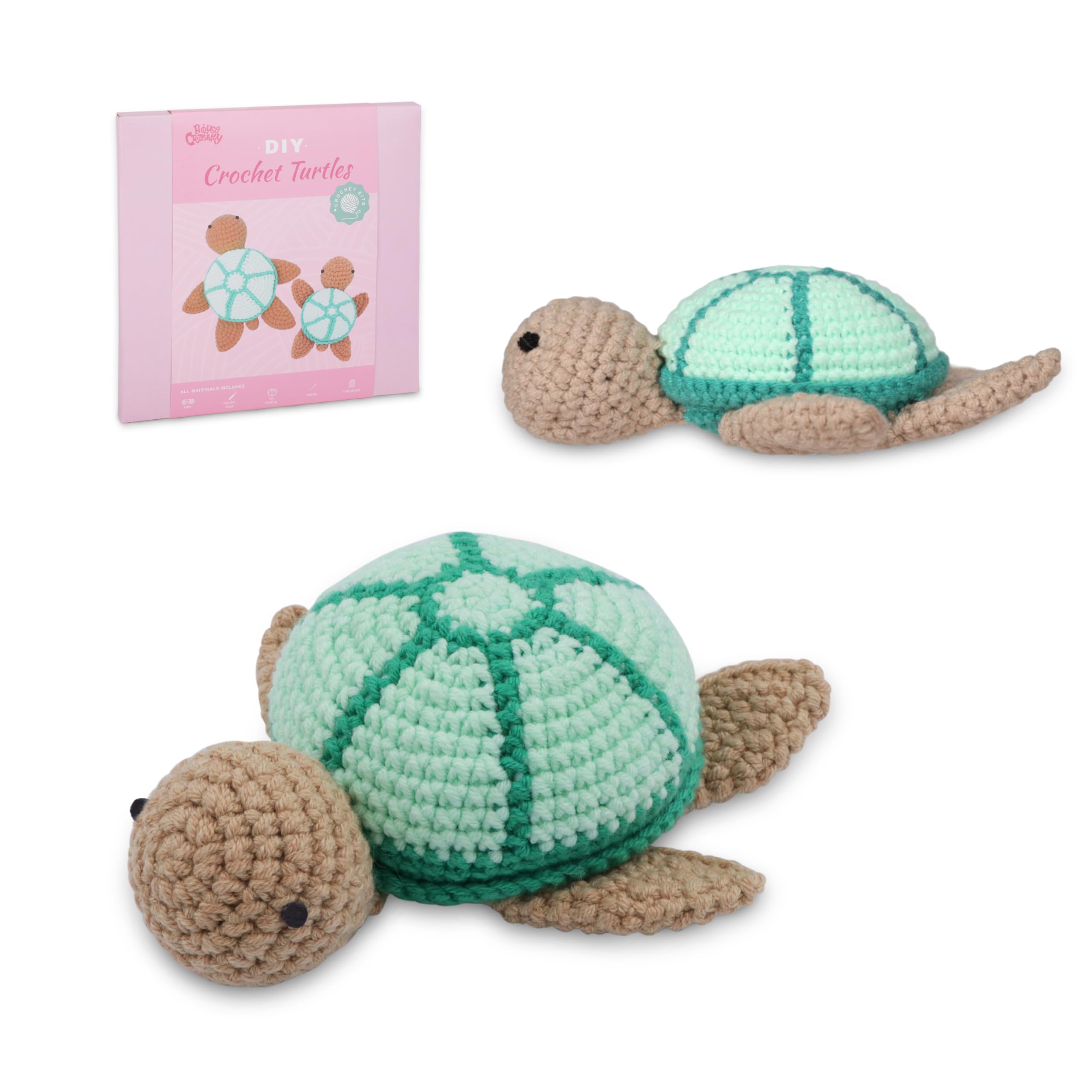 HOUSE CREATIVITY Valentine Turtle Craft Kit for Ages 3+, Non-Toxic Safe Materials, Parent Child DIY Bonding Activity with Video, Beginner Craft for Preschool Toddler Kids Gift