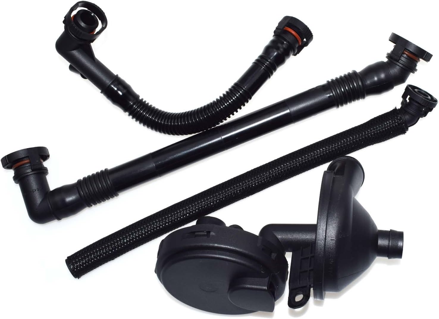 Set 4 PCV Crankcase Vent Valve & Breather Hose Set for BMW 330i 325Xi E46 11611432559