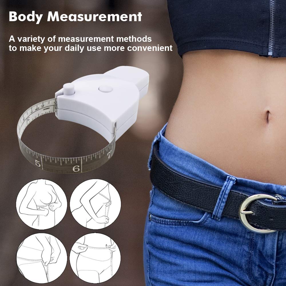 Body Tape Measure, Measuring Tape for Body,Tape Measure for Body Weight Loss Measurement Tape,72 Inch/1.83M White Retractable Dual Sided Measure Tape