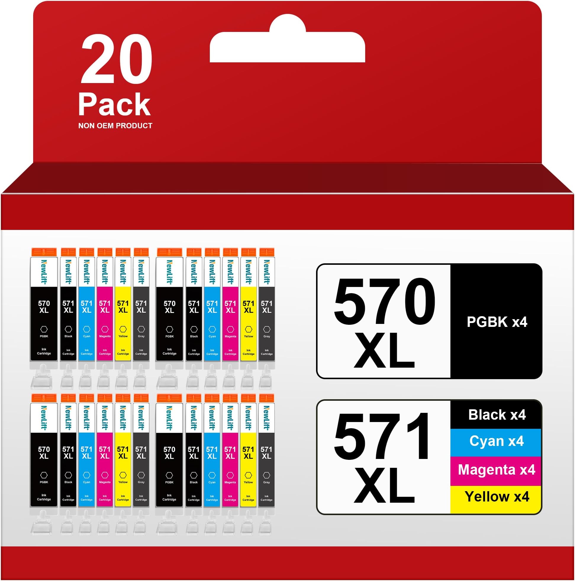 10 Ink Cartridges For Canon Pixma MG5750 MG5751 MG6850 TS5050 TS5051 PGI570 | UK - View #8