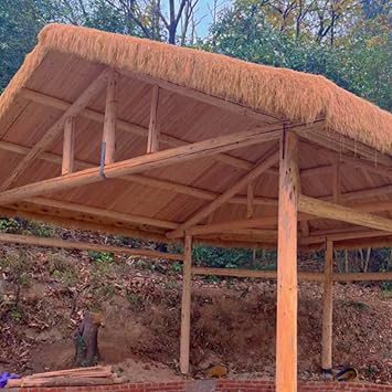 Garden Thatch Roof Decoration Thatch Roll for Tiki Bar, 2 4 6 8 9 10 12m Long Artificial Straw Roofing Thatching, Simulation Grass Fire Retardant, for Patio GazebosWxL 0.5x1m/1.6x3.3ft