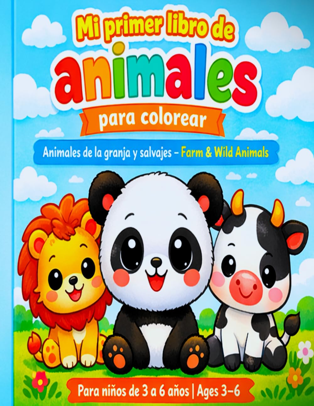 Mi primer libro de animales para colorear: Animales de la granja y salvajes - Farm & Wild Animals