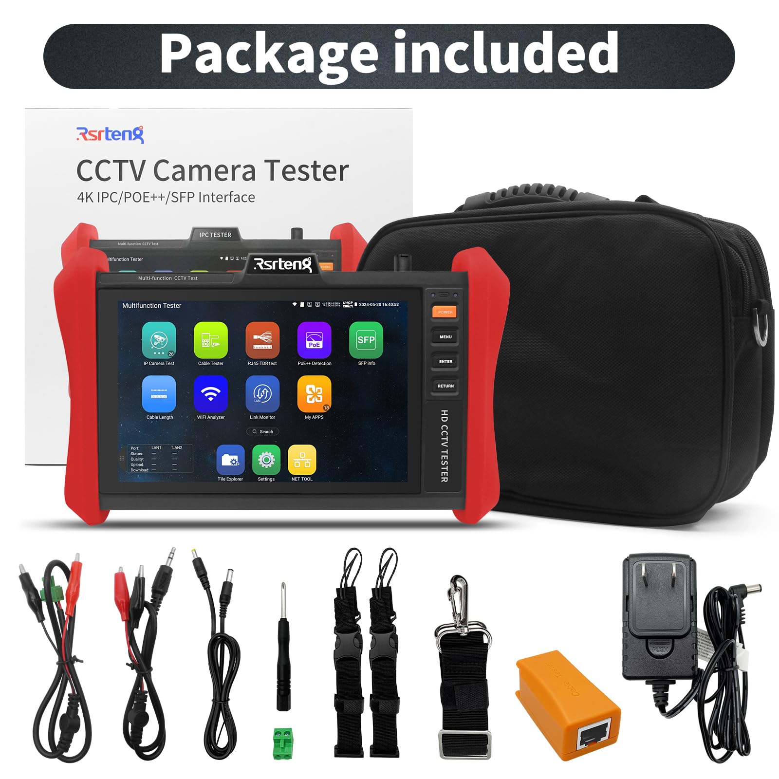 Rsrteng CCTV Tester - 4K IP Camera & PoE Testing -8 Rsrteng CCTV Tester - 4K IP Camera & PoE Testing -8